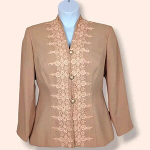 🍁Vintage Nu Mode Pink Lace Blazer